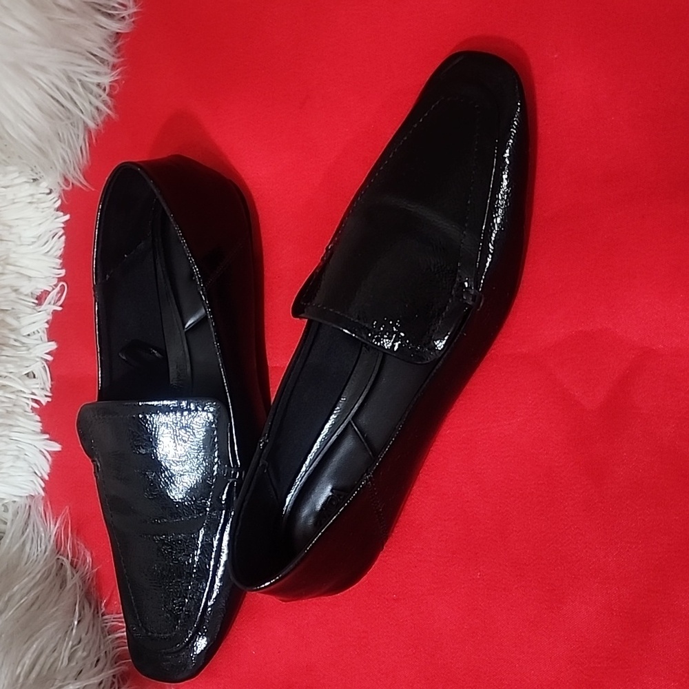 Zara Shiny Black Loafers